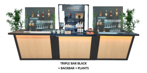 coffee cocktail backbar with plants